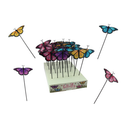 Ronis Butterfly Metal Garden Stake 24cm Assorted