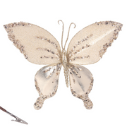 Elegant butterfly clip-on ornament in champagne color 23x20cm