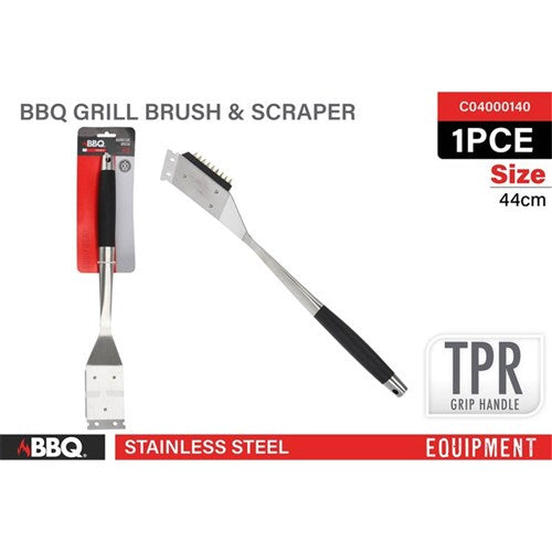 BBQ grill brush and scraper tool