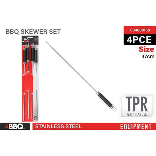 Long BBQ skewers with handles 47cm
