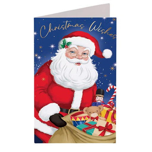 Boxed Christmas cards featuring a traditional Santa illustration.