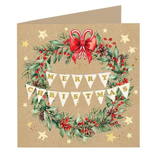 Boxed Christmas cards with festive banner and lettering design.