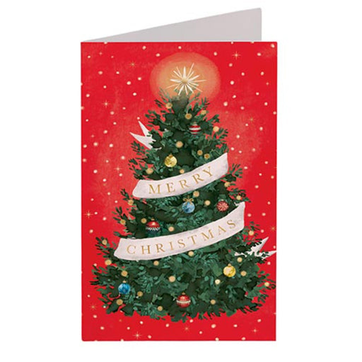 Boxed Christmas cards with decorated tree festive illustration.