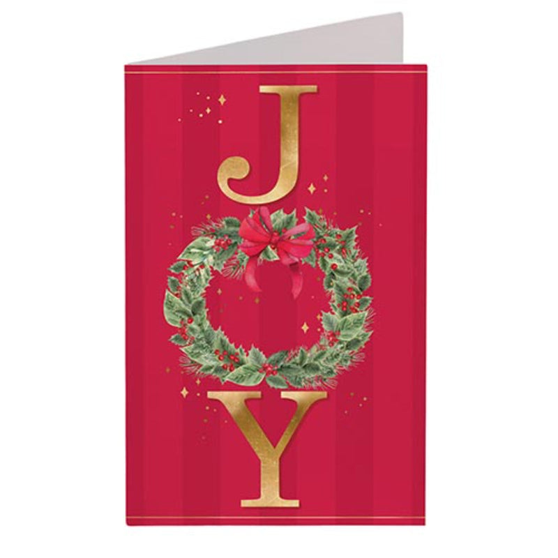 Boxed Christmas cards with joyful festive lettering design.