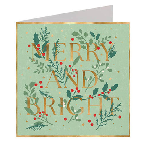 Box of Christmas cards with bold merry themed festive lettering.
