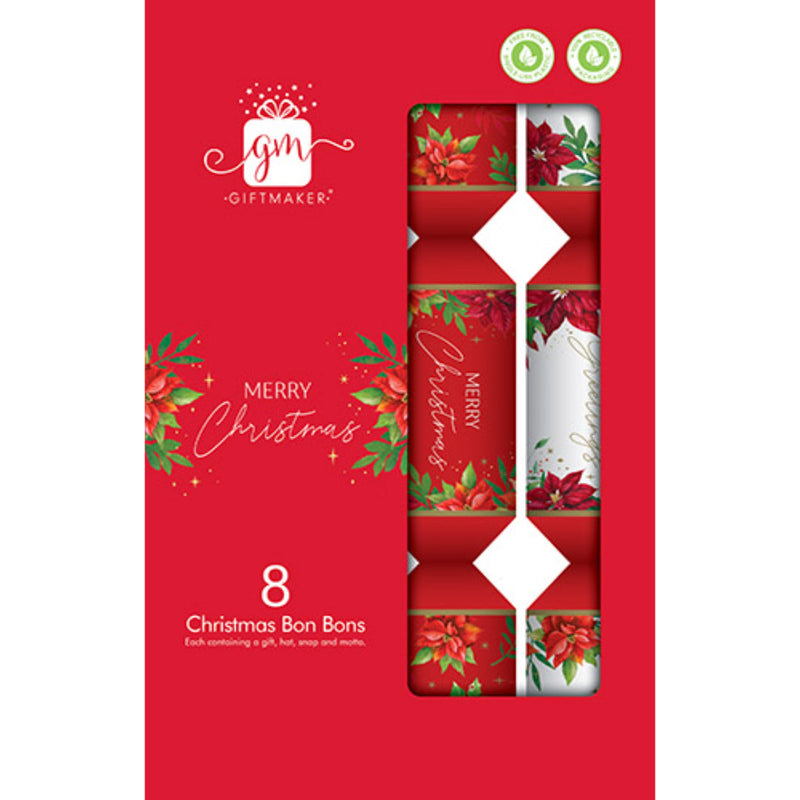 Contemporary patterned Christmas crackers on a modern styled table.