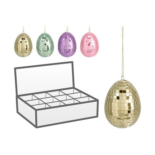 8cm mirrored glass Easter egg hanging ornament