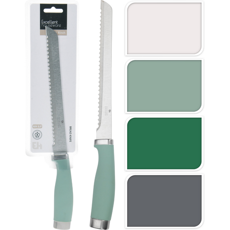20.5cm slicer knife in 4 assorted clear styles