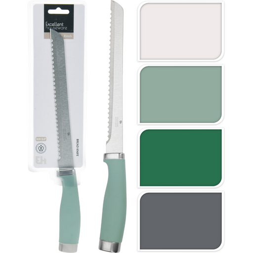 20.5cm slicer knife in 4 assorted clear styles