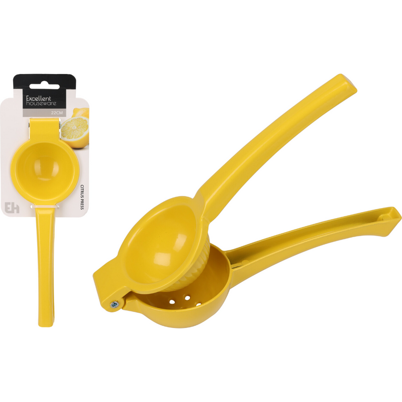 aluminium lemon squeezer measuring 21.8 x 7.4 x 4.3cm