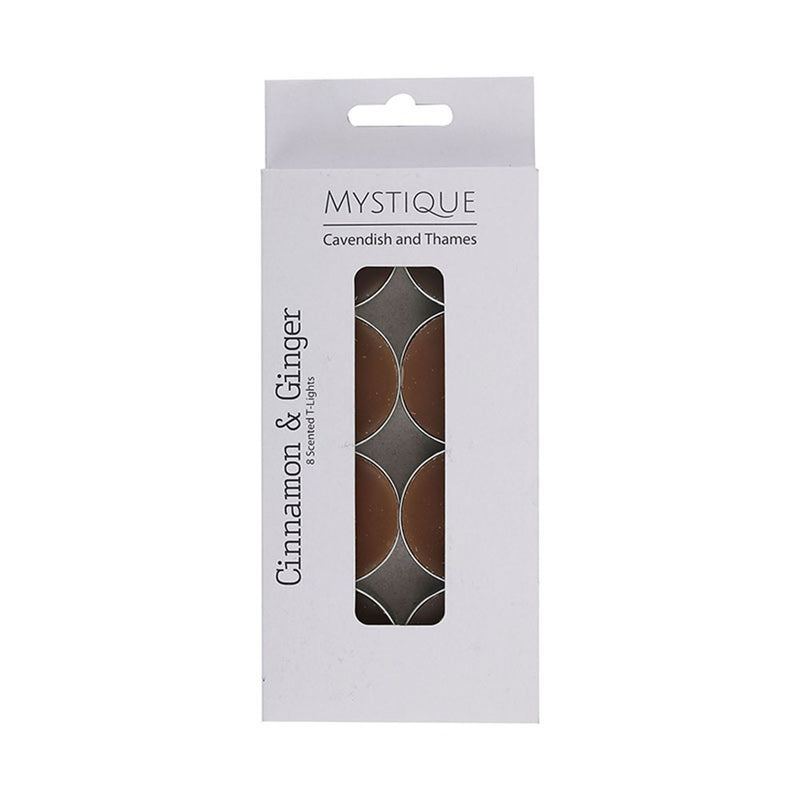 Ginger colored cinnamon ginger scented tealights 8 pack