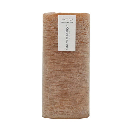 Large tall rustic ginger cinnamon scented pillar candle