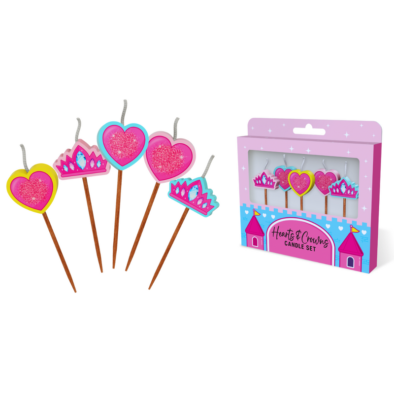 Hearts and Crowns Novelty Candle Pack