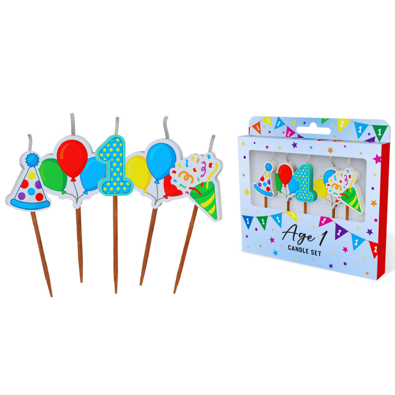 1 Blue Novelty Candle Pack