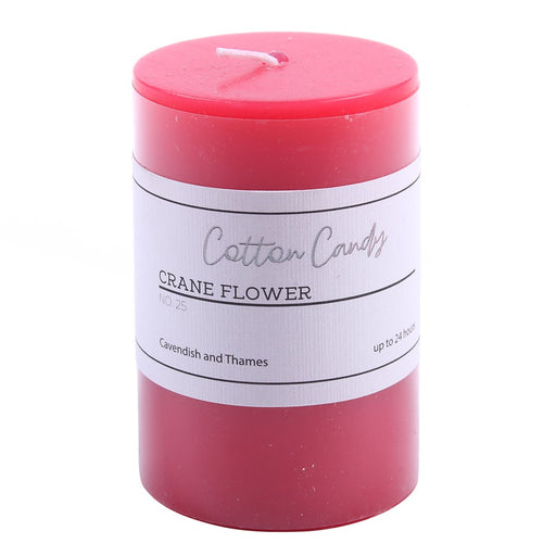 Small crane flower scented pillar candle
