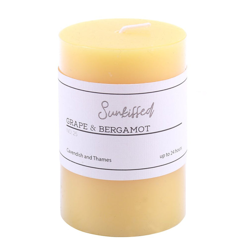 Grape and bergamot scented pillar candle