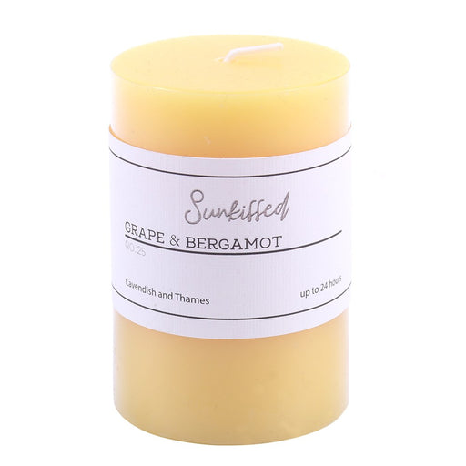 Grape and bergamot scented pillar candle