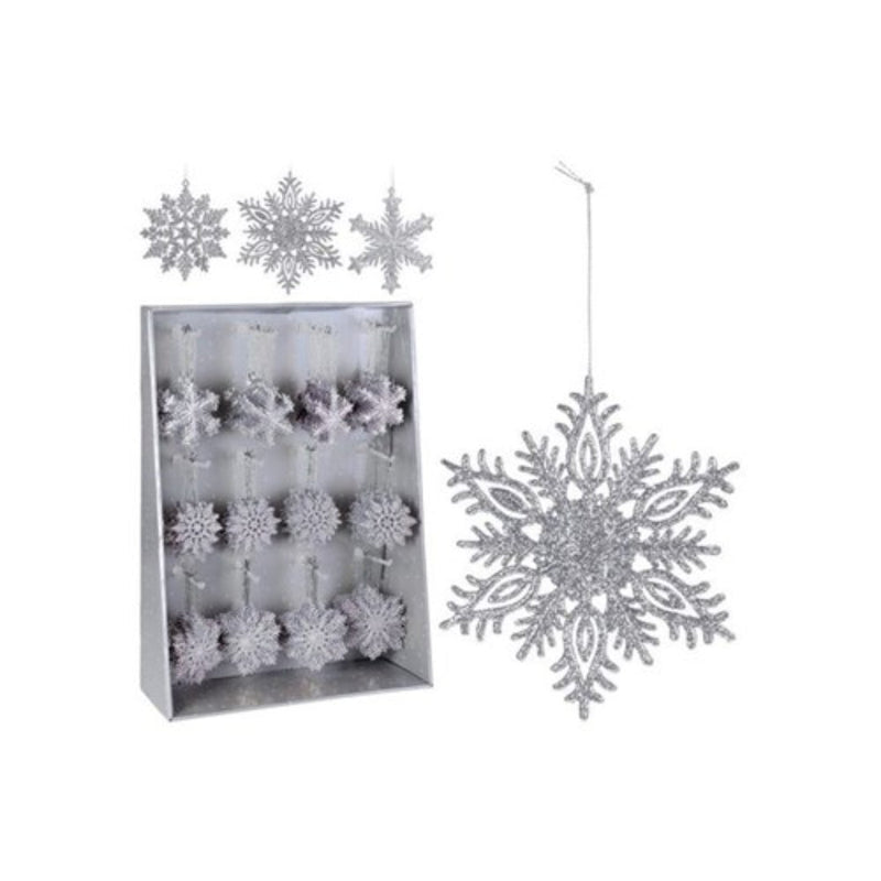 Ronis Hang Deco Snowflake 10cm Wglitter Silver