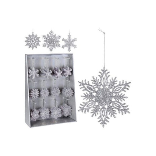 Ronis Hang Deco Snowflake 10cm Wglitter Silver