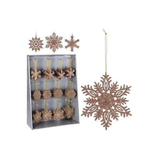 Ronis Hanging Deco Snowflake 10cm Copper Glitter