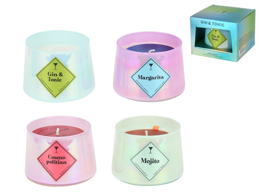 300G COCKTAIL CANDLE IN LUSTRE GLASS 4AS