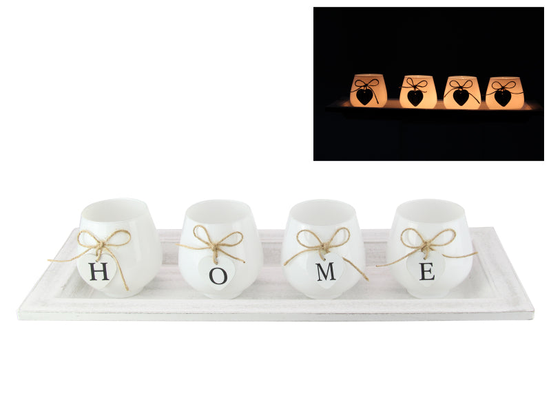 Home 4 Candle Deco Tray 50cm