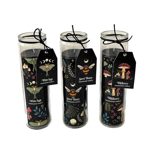 Pillar candle with moon phase design 21cm