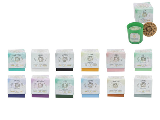 120 GRAM CANDLE W/ZODIAC DESIGN 12 ASSTD