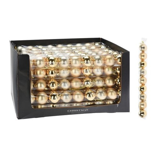 Set of 9 gold baubles, 60 mm each