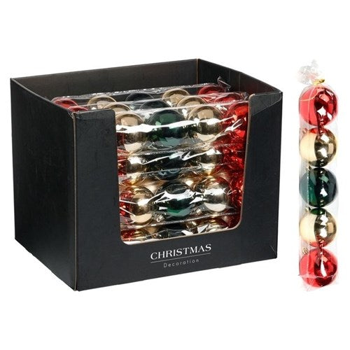 traditional Christmas baubles 80mm set of five