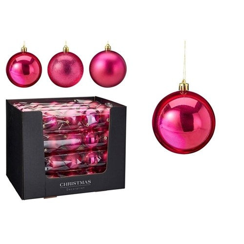berry Christmas baubles 80mm set of five