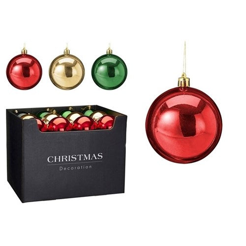 traditional Christmas bauble 100mm three assorted
