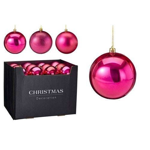 berry Christmas bauble 100mm three assorted designs