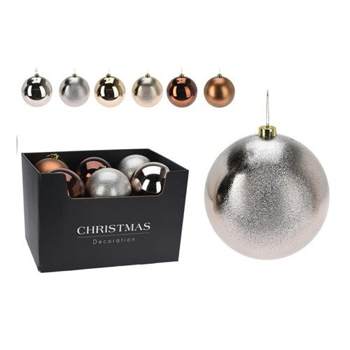 Four assorted 180 mm amber baubles