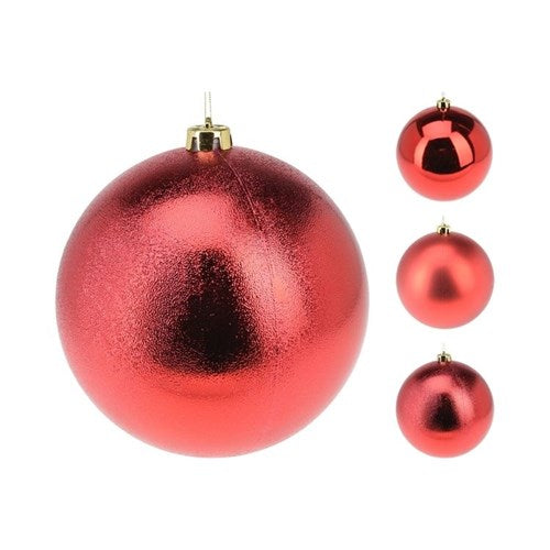 oversized 250mm red Christmas bauble assorted design