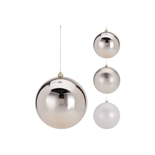 oversized champagne Christmas bauble 250mm four assorted