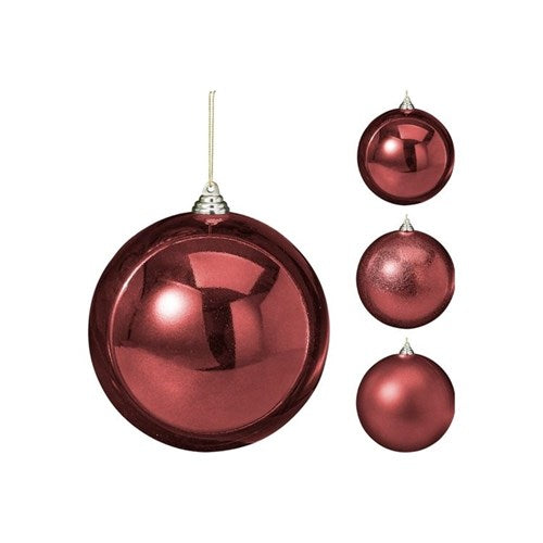 oversized burgundy Christmas bauble 250mm assorted