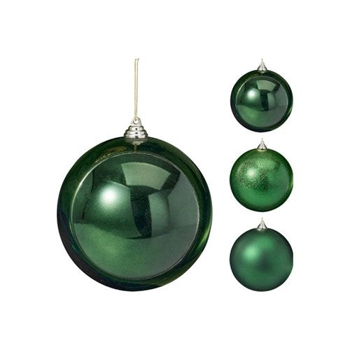 oversized 250mm green Christmas bauble assorted design