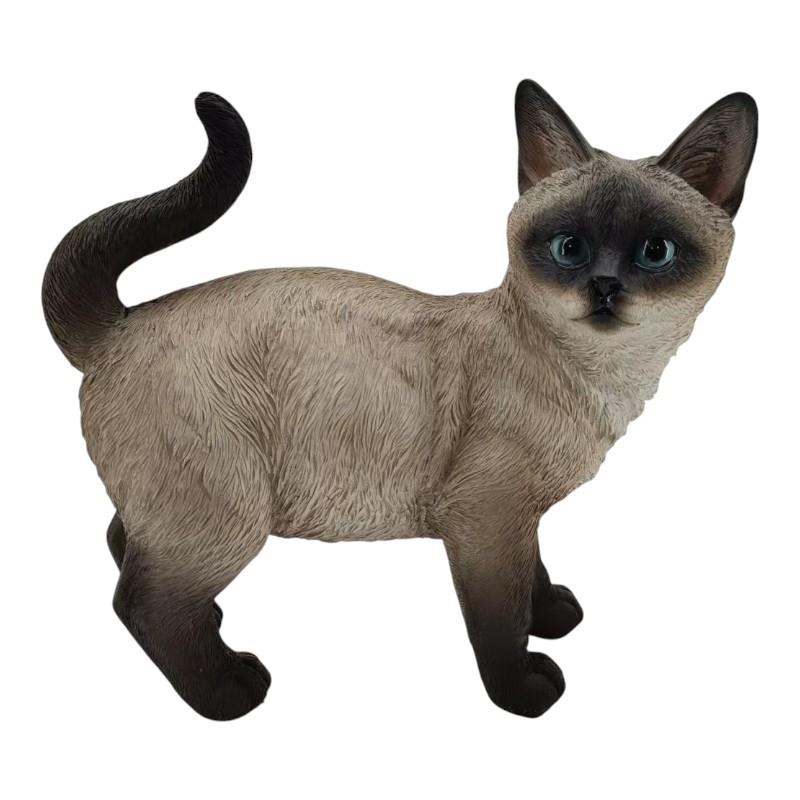 Siamese standing cat ornament 22x21cm