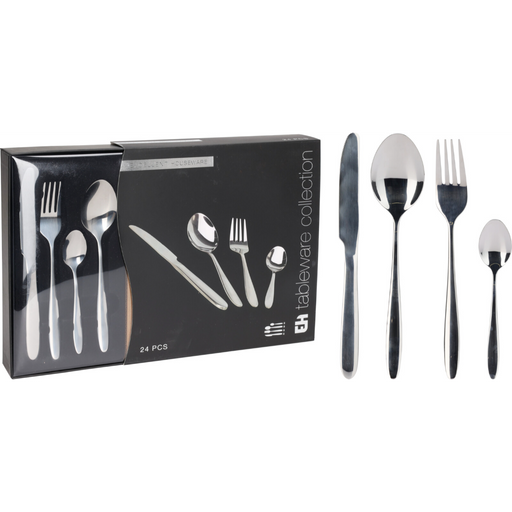 24 piece silver stainless steel cutlery set