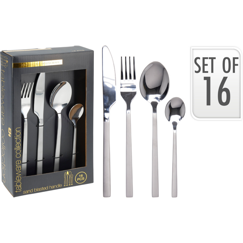 16 piece silver stainless cutlery set