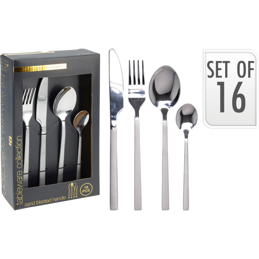 16 piece silver stainless cutlery set