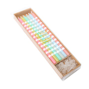 Cake Candles Pastel Striped 12pk