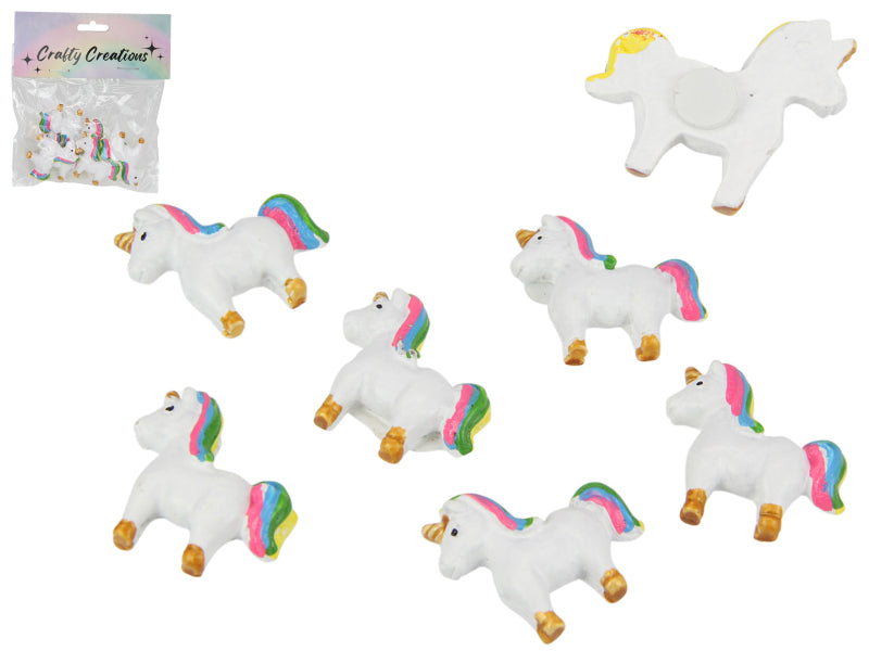 SET OF 6 RAINBOW UNICORN CRAFT DECOR
