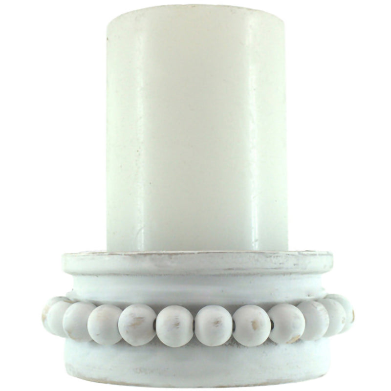 Gifts Ornamental And Figurines Wood Candle Holder 10X5Cm White