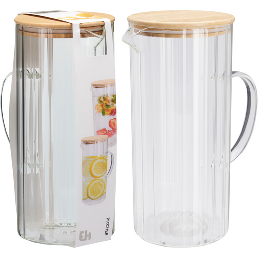 1400ml glass pitcher with bamboo lid