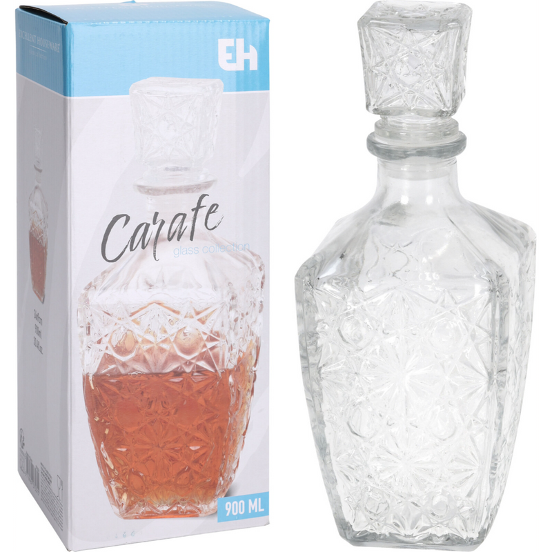 900ml glass decanter with lid