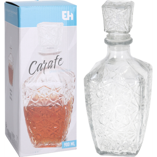 900ml glass decanter with lid