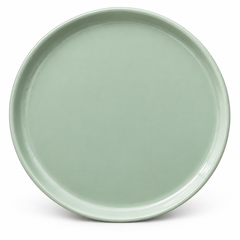 green stoneware dinner plate 10.5 inch