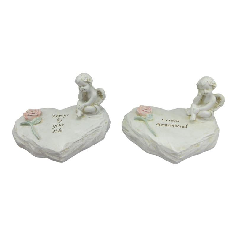 Assorted memorial cherub ornament with wording
